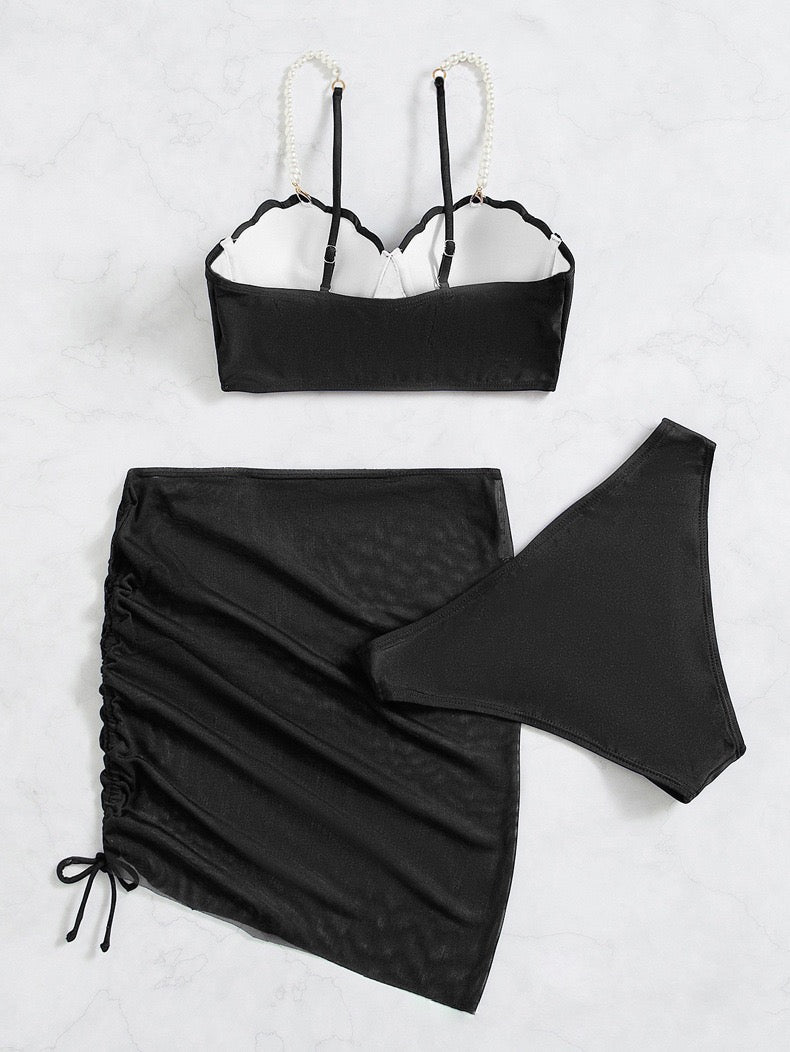 Pearl Strap Swimsuit Set