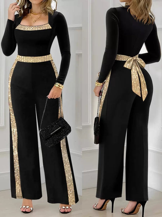 Collared Belted Wide Jumpsuit