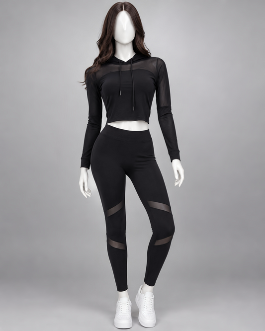 Cropped Hoodie Leggings Set