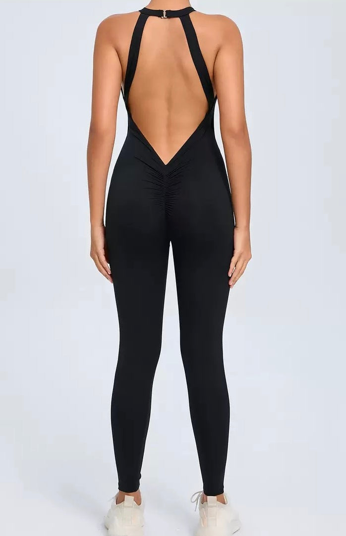 Backless Athletic Jumpsuit.