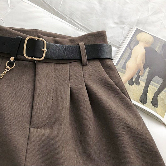 Chic Pleated High-Waist Shorts