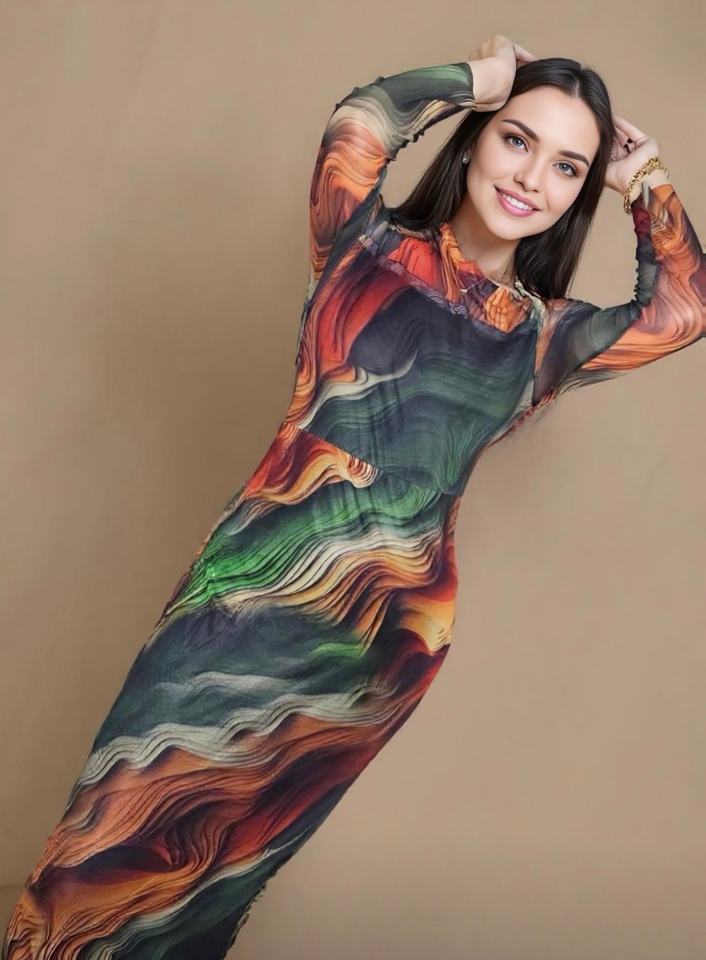 Stylish mesh bodycon dress.
