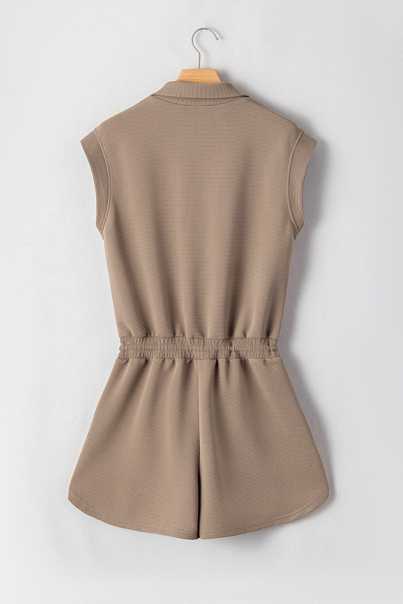 Casual Versatile Romper with Drawstring Waist