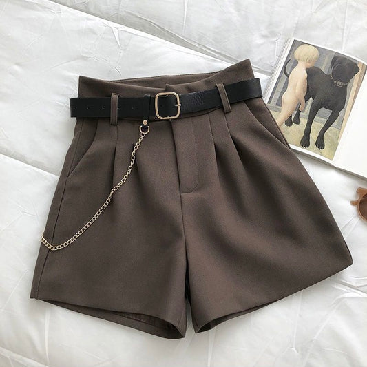 Chic Pleated High-Waist Shorts