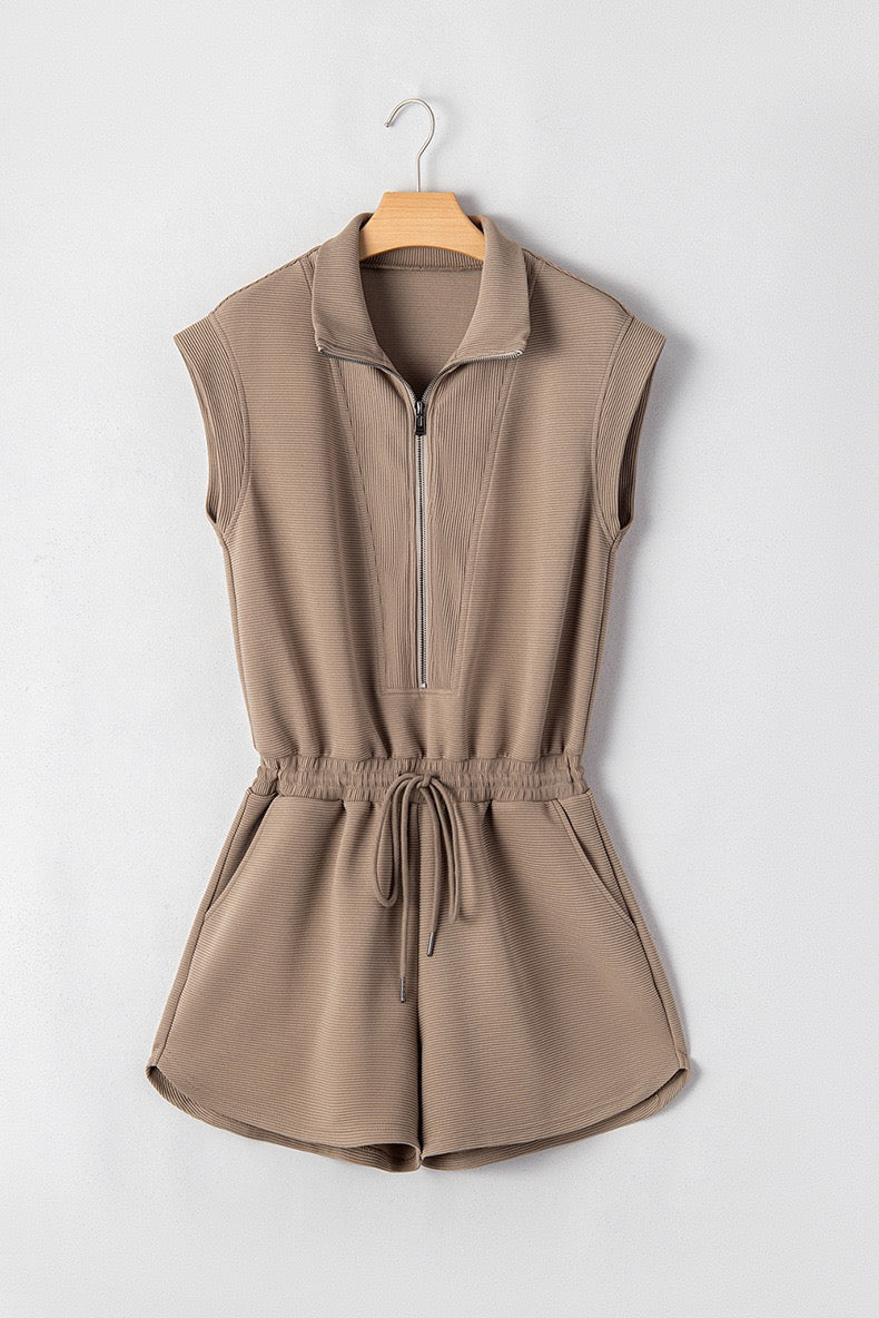 Casual Versatile Romper with Drawstring Waist