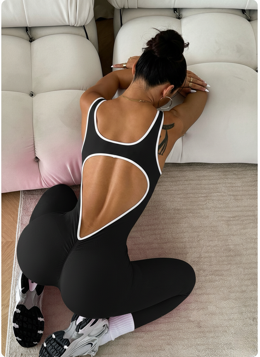 Open Back Fitness jumpsuit
