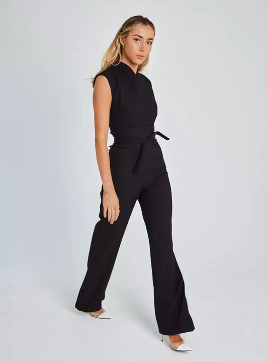 Elegant Black Sleeveless Jumpsuit.