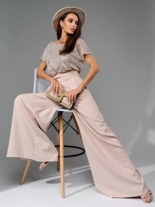 Collared Belted Wide Jumpsuit