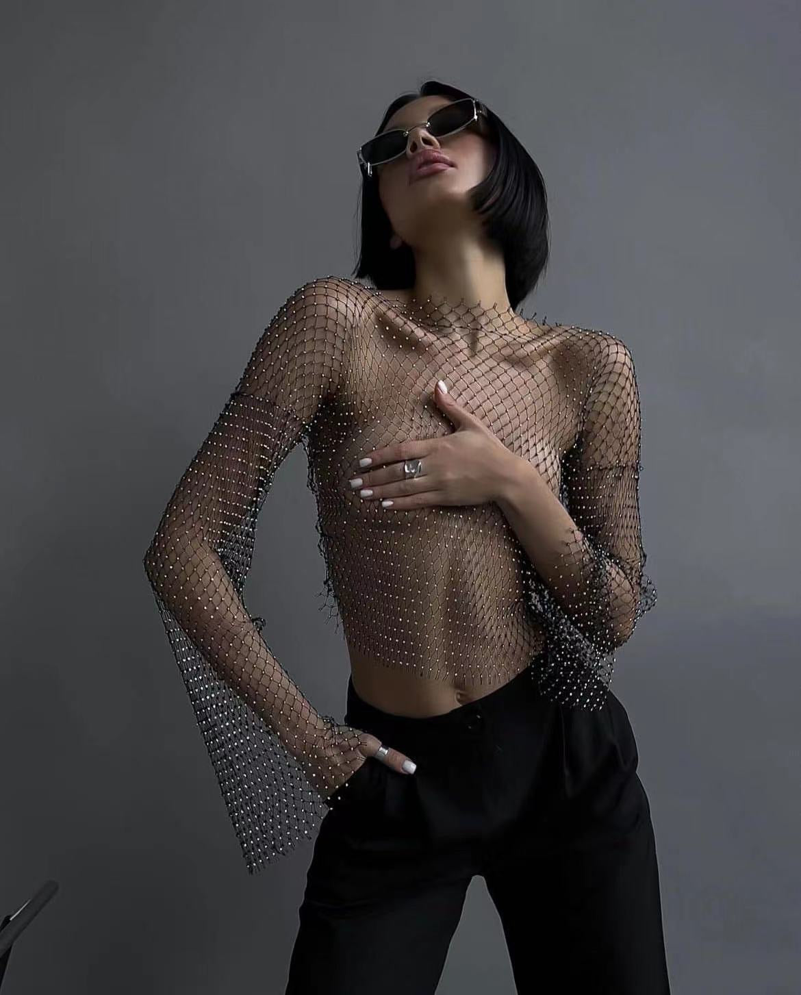 See-Through Long-Sleeve Top