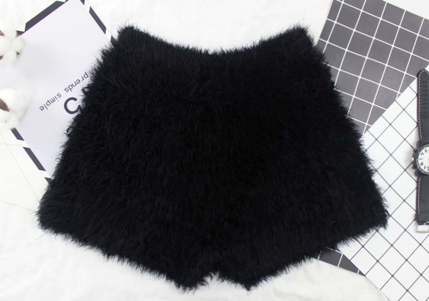 Fuzzy High-Waisted Cozy Shorts