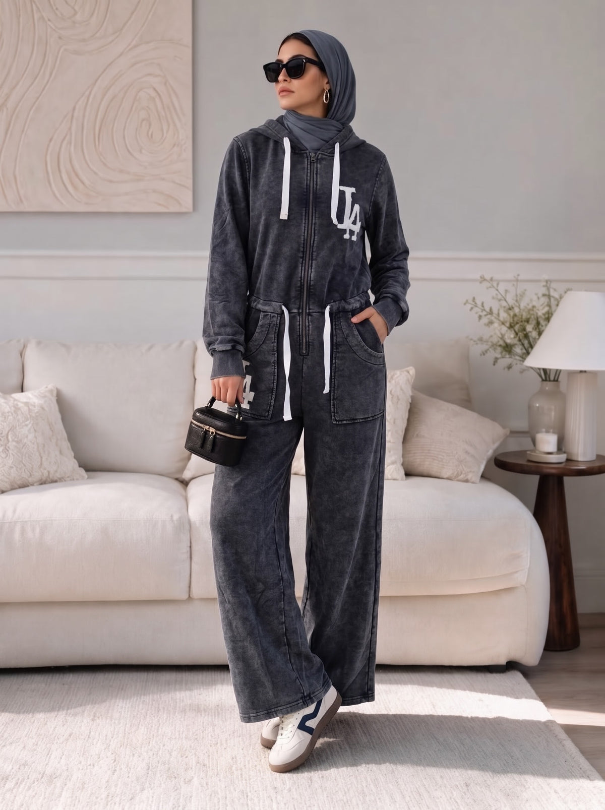 Hooded Wide Leg Jumpsuit