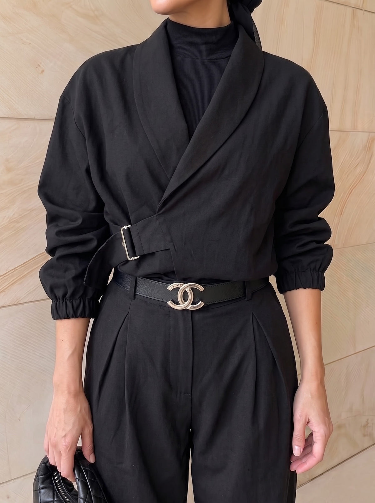 Belted Cropped Blazer Set