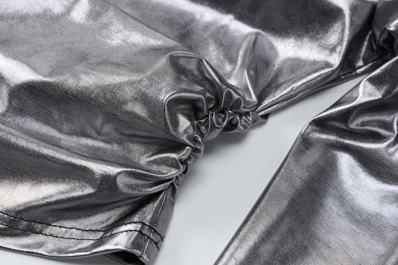 Silver Metallic T-Shirt Outfit