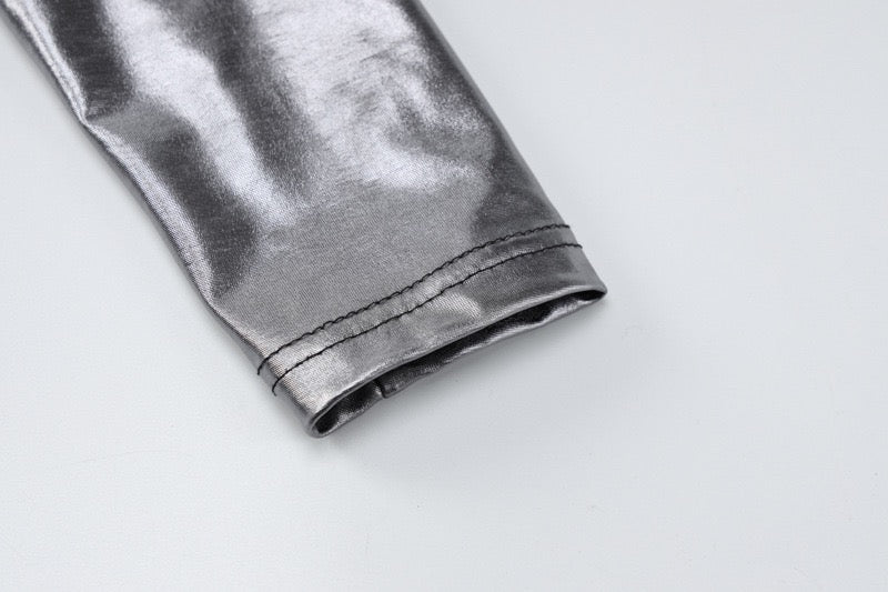 Silver Metallic T-Shirt Outfit
