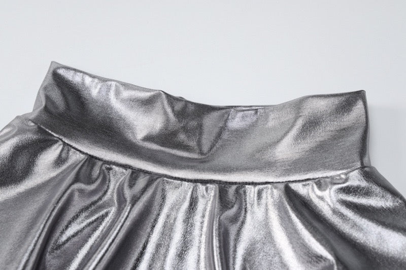 Silver Metallic T-Shirt Outfit