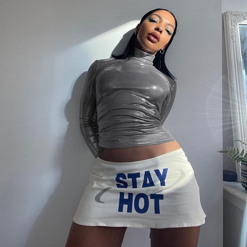 Silver Metallic T-Shirt Outfit