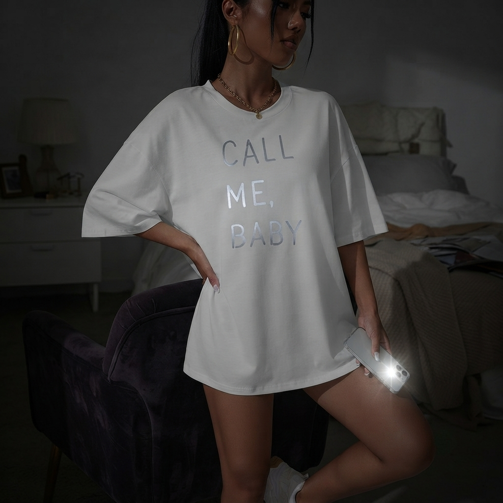 Oversized Reflective Tee Shirt