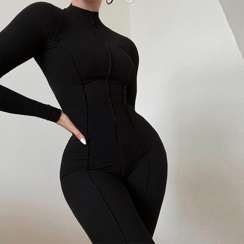 Elegant & Versatile Bodycon Long Sleeve tight Jumpsuit