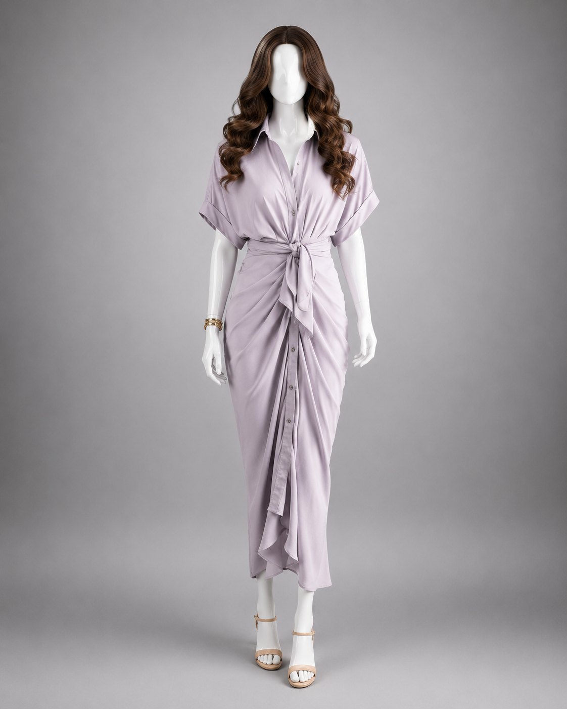 Women's Shirt Midi Dress