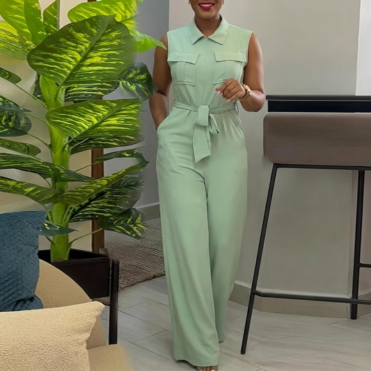 Sleeveless Belted Utility Jumpsuit
