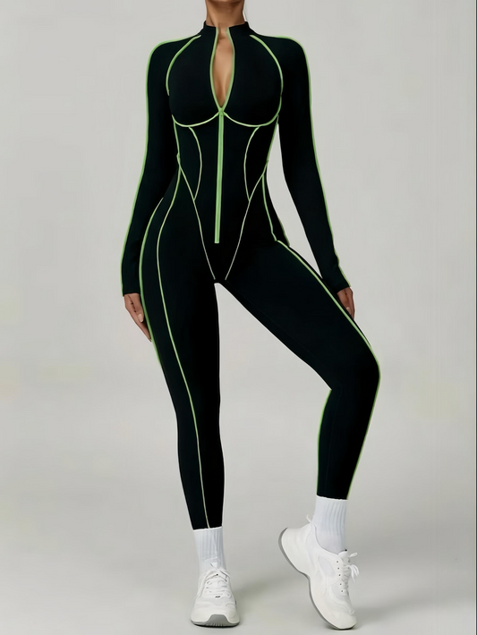 Long Sleeve Mock Jumpsuit
