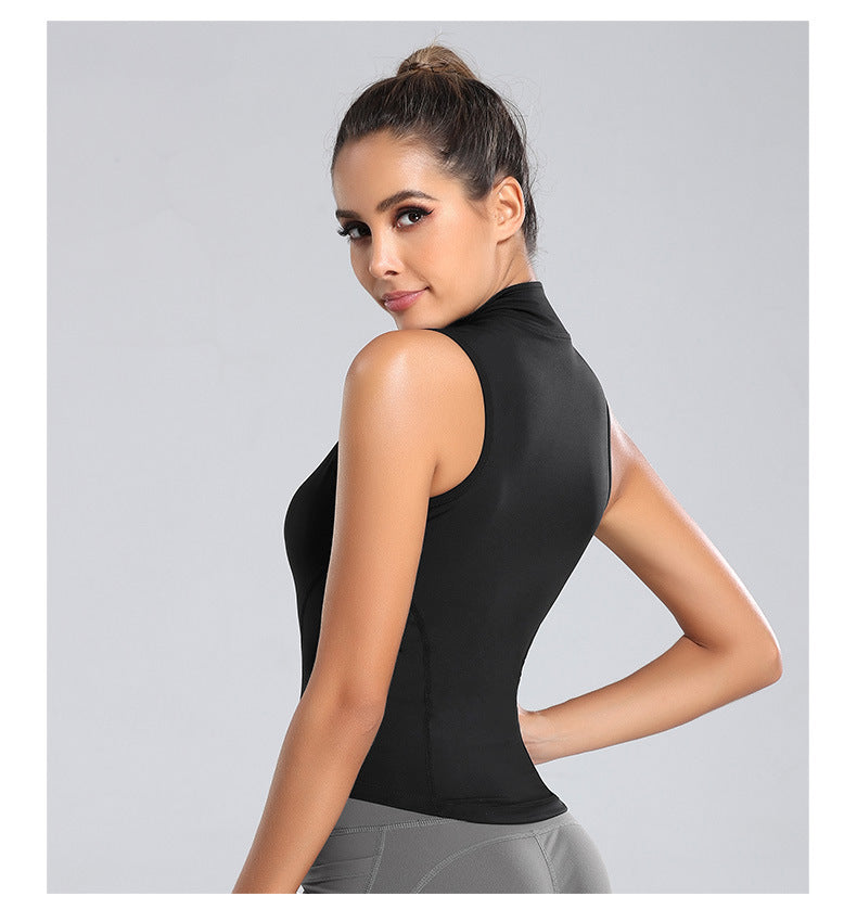 Slim Sports Vest Sleeveless Stretch Tight Vest Sweat-Absorbing