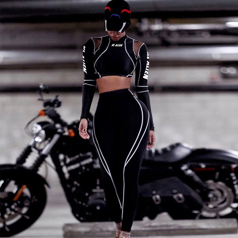 Cool Long Sleeve Cropped Top And Pants