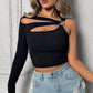 Asymmetric Cutout Sleeve Top