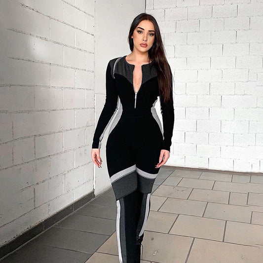 Bodycon Sporty Jumpsuit Outfit.