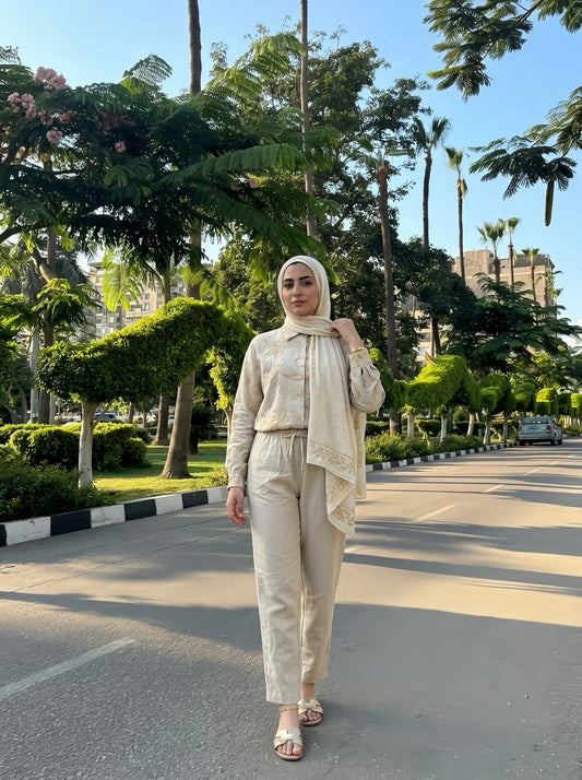 Button Down Linen Set