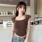 Casual Open Shoulder Short Sleeve Tunic Blouse For Women