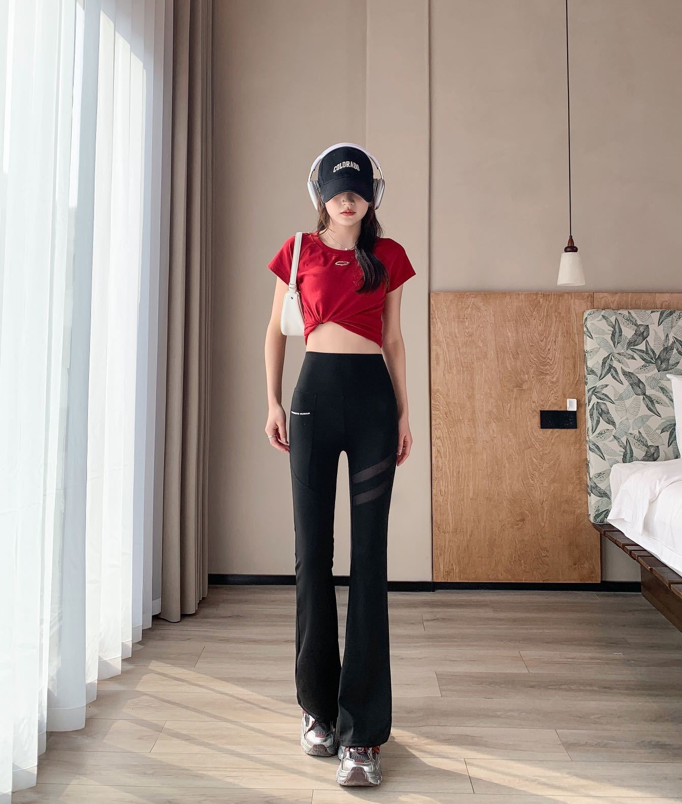 Stylish Flare Mesh Pants