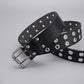 Double-row hole belt ins belt female style hip-hop hollow fashion punk belt decoration.