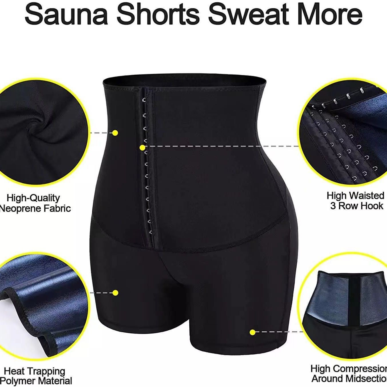 High Waist Sauna Yoga Shorts