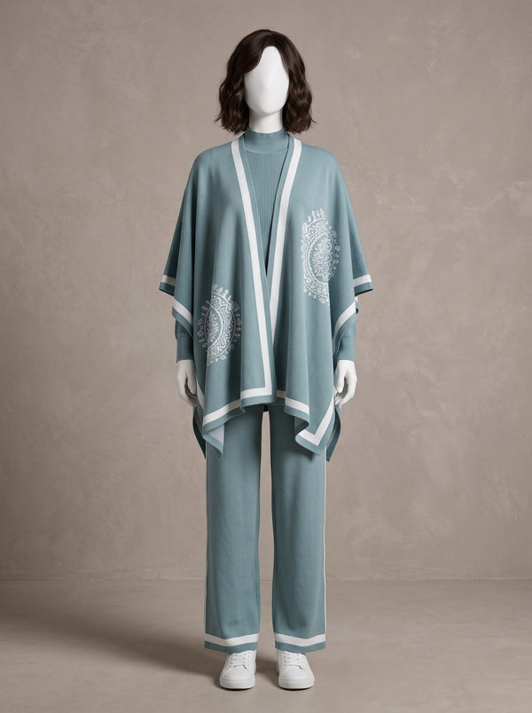 Three Piece Poncho Set