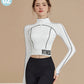 Zip Front Color Block Long Sleeve Top And Leggings Sports Suit