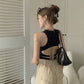Chic Open Back Crop Top