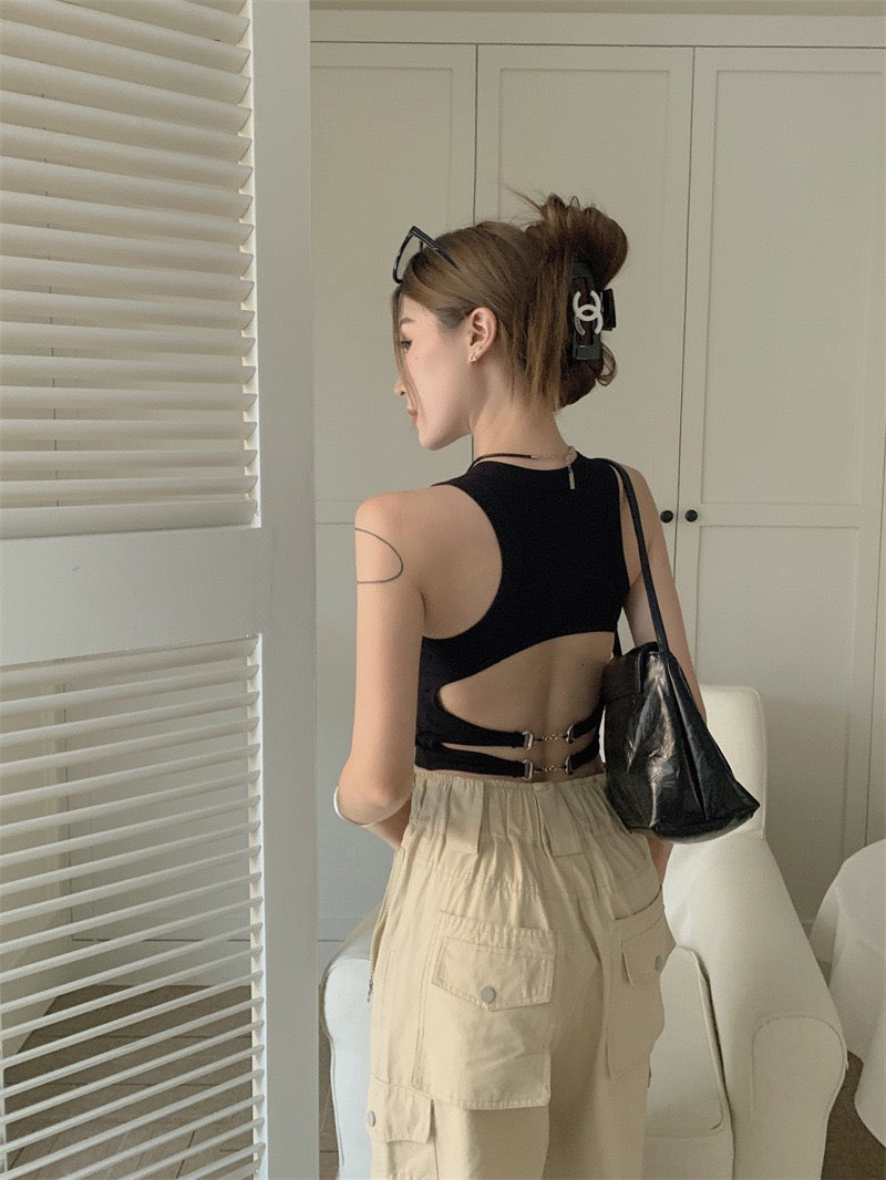Chic Open Back Crop Top
