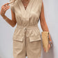 Romper with Drawstring Waist and Pockets