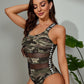 Printed Mesh One Piece Swimsuit