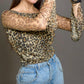 Elegant Mesh Long Sleeves Top.