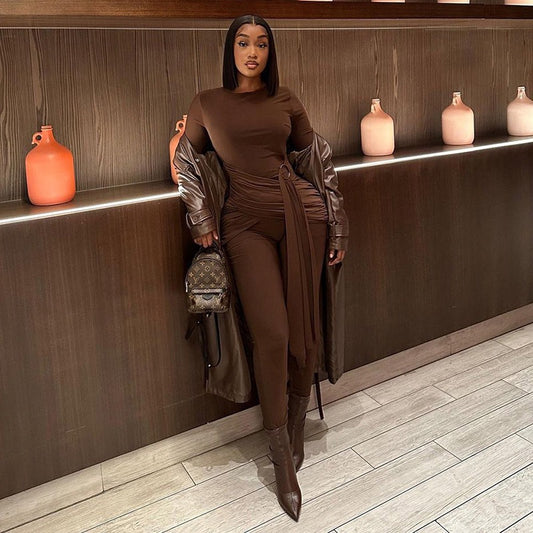 Style Jumpsuit and Casual Slim-Fit Long Sleeve