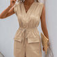 Romper with Drawstring Waist and Pockets