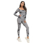 Tie-Dye Scoop Neck  Long Sleeve Jumpsuit