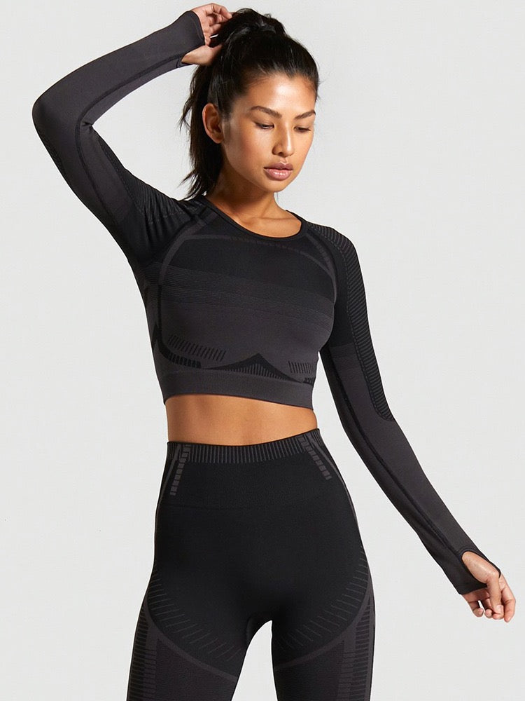 Seamless long Sleeve Sports Set