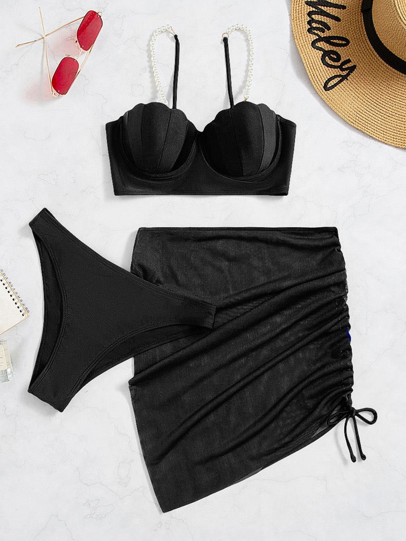 Pearl Strap Swimsuit Set