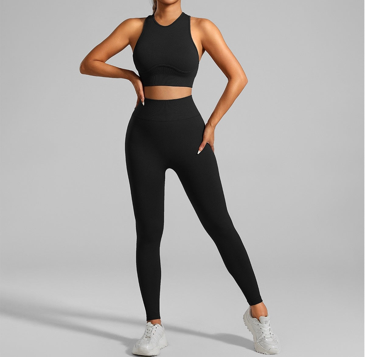 Seamless Tank Top And Leggings Sport set, Gym Set Workout.