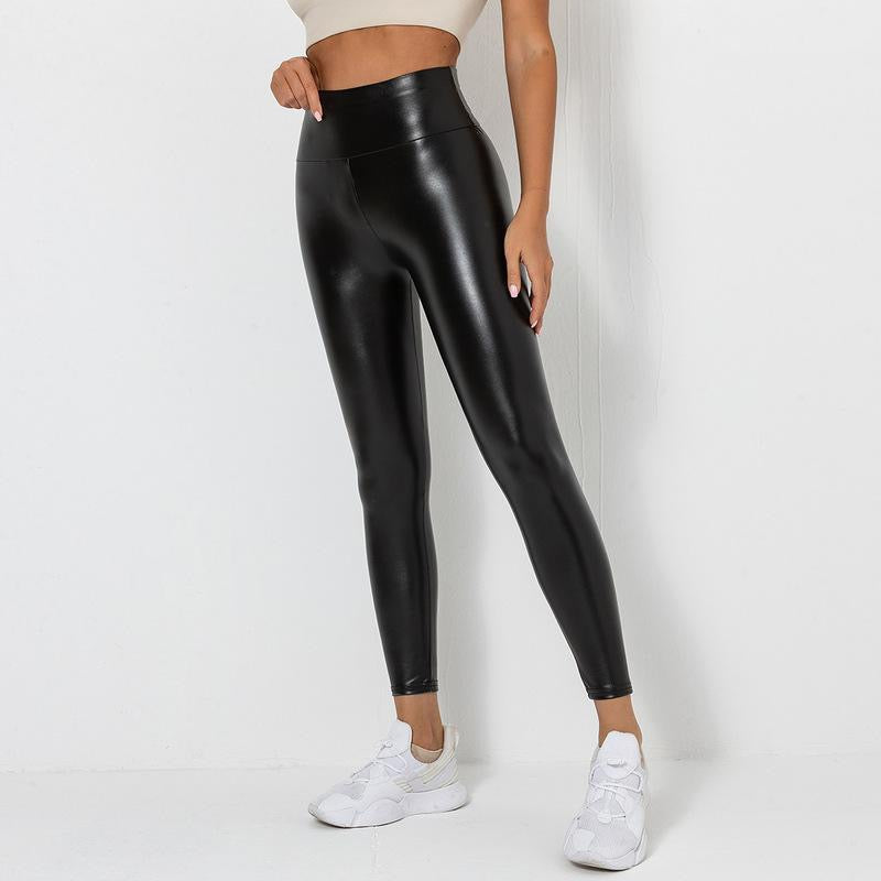 Lift Butt Pants, PU Leather Leggings Tights, Stretchy Skinny For Daily Wear.