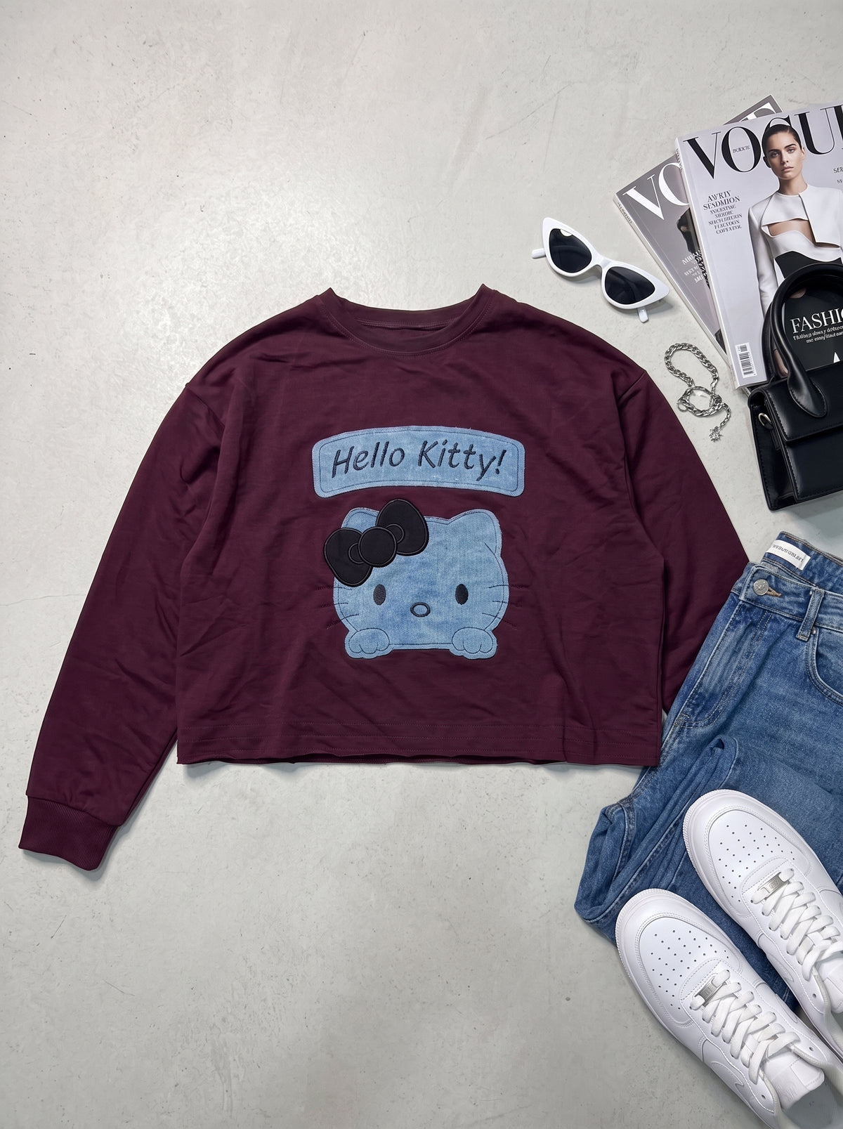 Cropped Long Sleeve Sweatshirt
