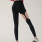 Contrast Solid Skinny Leggings, Elegant High Waist